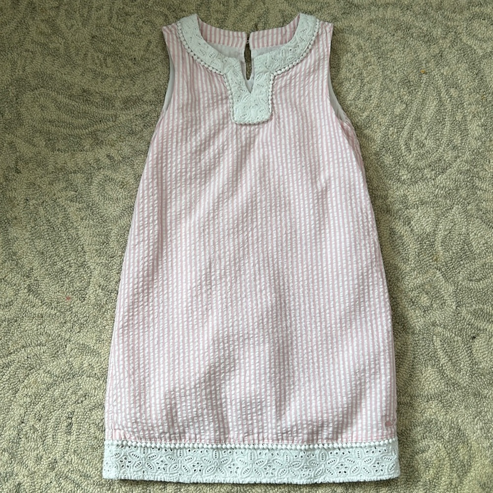 Vineyard Vines Pink and White Sleeveless Shift Silhouette Size 6